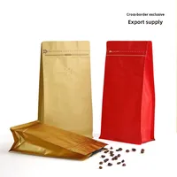 Grains de café feuilles de thé nourriture pour chien valve unidirectionnelle appât en feuille d'aluminium 50 pièces sacs d'emballage alimentaire scellés à huit côtés pour le stockage