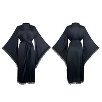 Nouvelle mode, pyjama en satin à manches longues pour femmes, vente en gros, peignoir en soie de haute qualité, confortable