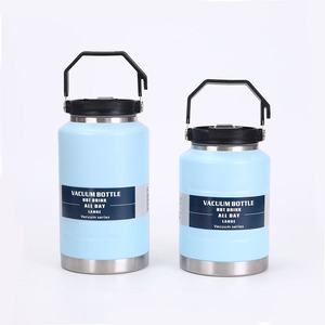 Premium 2000ml Insulated Stainless Steel Sports Water Bottle Wide Mouth <b>with</b> Flip <b>Straw</b> Lid Handle Perfect for Gym Travel Outdoo - Product Image 5