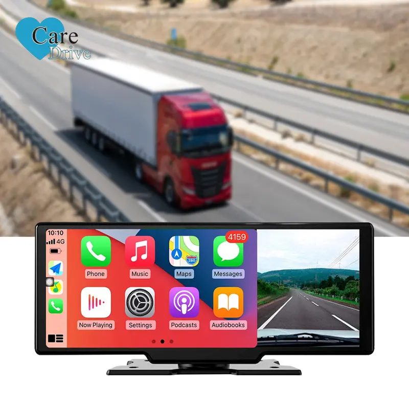 CareDrive Universal 1 Din 10.1 Polegada Android 12 8 Núcleo Carro Dvd Player Ips Ajustável Tela Carplay Dsp Gps Navegação Rádio Do Carro