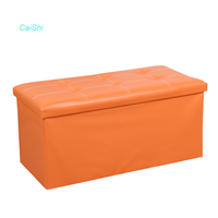 Meilleur Vente Ottoman de Rangement en Cuir pour Salon, Banc de Canapé avec Boucle