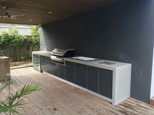 <span class=keywords><strong>Artisan</strong></span> beton mutfak ve barbekü üniteleri paslanmaz çelik açık mutfak seti lavabo ile - Product Image 5