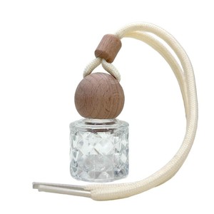 Diffuseur d'huiles essentielles pour voiture, flacon en verre transparent de 10 ml, avec bouchon sphérique, à suspendre dans la voiture - Product Image 1