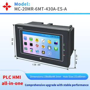 PLC HMI Todo en Uno de 4.3 Pulgadas, Compatible con ES2-20MR, 2 Ejes Integrados, Compatible con Interpolación Circular y RS485 Modbus RTU - Product Image 2