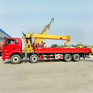 Camion-grue monté par camion télescopique de boom de Shacman 8x4 30 tonnes de camion-grue avec la grue se pliante de bras