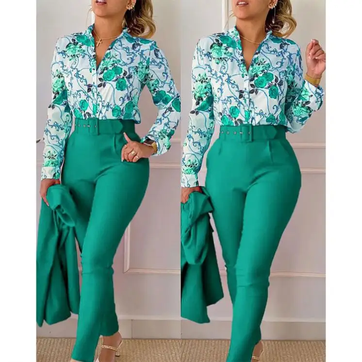 African Plus Size Women Trousers Set Irregular Design Pants & Trousers Two Piece Set