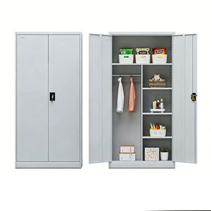 <span class=keywords><strong>ตู้</strong></span>เสื้อผ้าเหล็ก 2 บานแบบโมเดิร์น พร้อมกระจก <span class=keywords><strong>ตู้</strong></span>เก็บเสื้อผ้าแบบสั่งทำสำหรับห้องนอน - Product Image 2