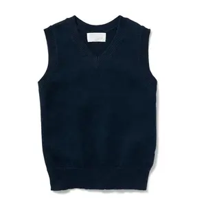 High Quality Primary Secondary School Uniform Sleeveless Sweaters Unisex Cardigan Vest