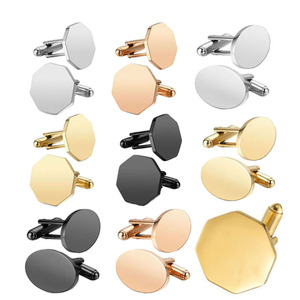 Hình bầu dục đa giác Khuy măng sét khắc chú rể phù rể bestman khoảng trống còng liên kết cá nhân ủng hộ đám cưới Khuy măng sét để trang trí - Product Image 1