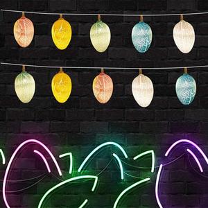 Nefe 10pcs <strong>Wood</strong> Cracked <strong>Egg</strong> 1.5m String Light Christmas Lantern <strong>Easter</strong> <strong>Eggs</strong> Garland Fairy Lighting Strings Holiday Decor - Product Image 2