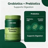 Poudre Probiotique pour Animaux de Compagnie Marque Blanche OEM ODM Prébiotiques Extrait de Citrouille Favorise la Digestion et la Santé Intestinale Supplément pour Chiens et Chats