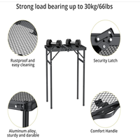 Table de camping pliable à hauteur réglable en maille de fer 120x60 en alliage d'aluminium, capacité de charge 30 kg, pour pique-nique, barbecue et jardin en extérieur