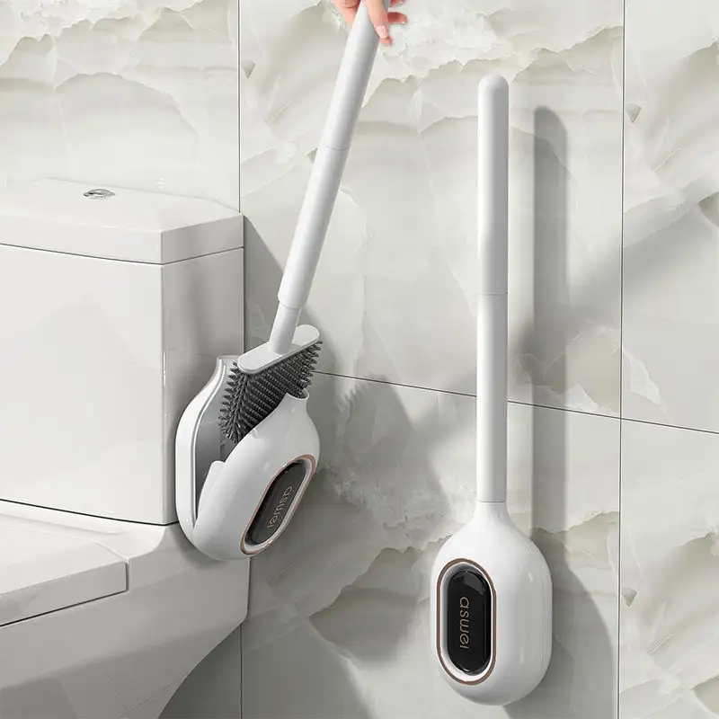 2024 mới nhà vệ sinh bàn chải với hương liệu phòng tắm treo tường TPR Silicone Khoảng cách làm sạch công cụ nhà vệ sinh bàn chải với chủ