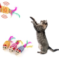 Grosir Pabrik Mainan Kucing Tahan Lama Bentuk Cincin dan Tikus Bergaris Bulu Sisal untuk Kucing dan Anak Kucing
