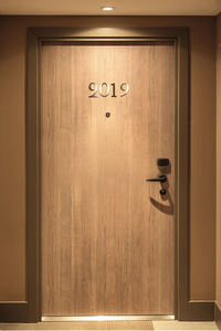 باب خشبي مصمت مصمت بتصميم حديث مع قشرة/لوحة نهائية <span class=keywords><strong>PL</strong></span>-20 دقيقة إطار خشبي بضرب أوراق شجر - Product Image 4