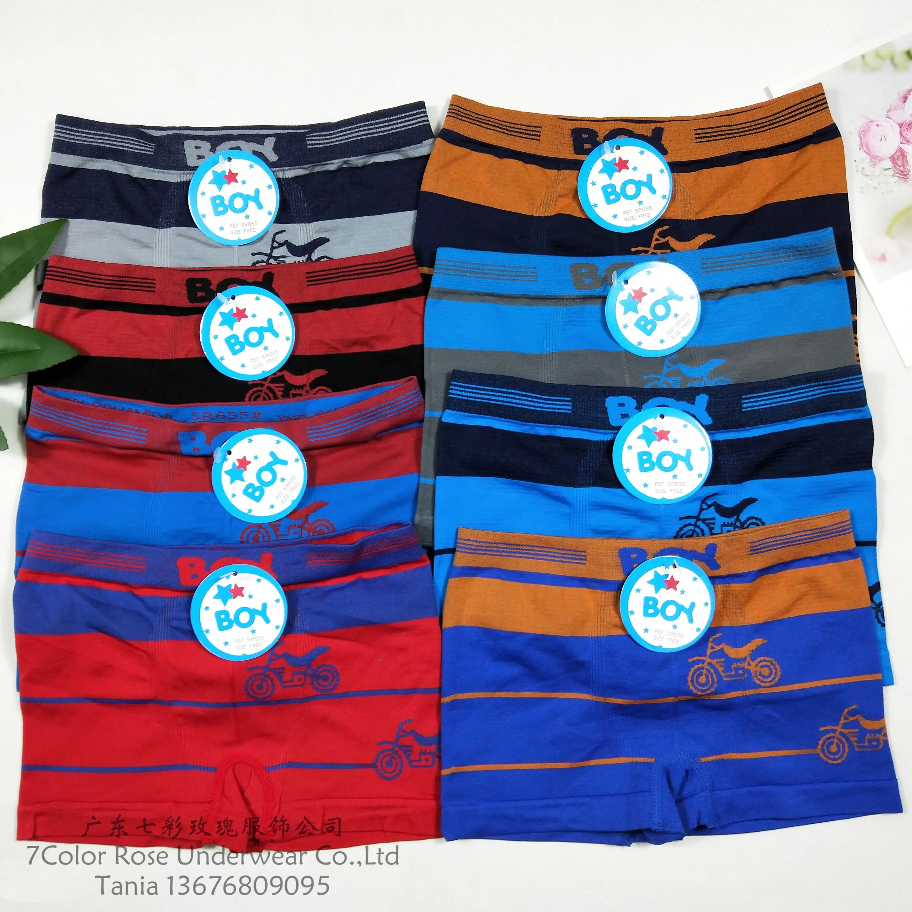 Underwear Boxers & Briefs Cute Seamless 9-12 Years Boy Kids OEM Customized polyester and Spandex