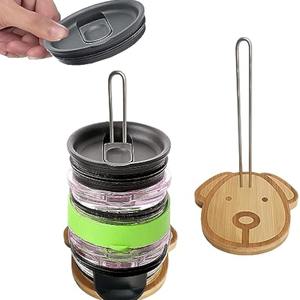 Vente en gros Boîte de rangement amovible en bambou pour couvercle de tasse Support de cuisine pour la maison et organisateur d'armoire pour céréales pour la cuisine - Product Image 1