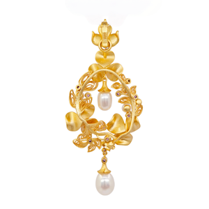 UM Jewelry's Modern 925 Silver Zircon Flower Shape Pendant 18K Gold Plated Unisex Daily Wear Wedding Anniversary <b>Gift</b> - Product Image 4