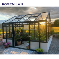 Rumah Prefabrikasi Kaca Aluminium Desain Modern ROGENILAN, Ruang Berjemur Kaca Aluminium untuk Rumah Kebun, Kantor, dan Rumah