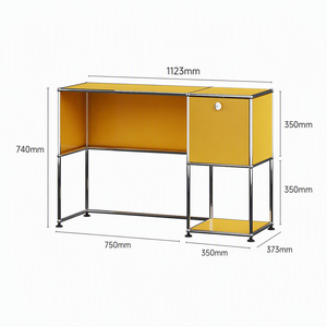 Bureau modulaire en acier inoxydable avec rangement grande capacité, meuble de bureau en métal, bureau d'étude, bureau d'ordinateur pour chambre à coucher, mobilier de bureau à domicile - Product Image 6