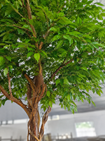 Arbre artificiel en fibre de verre vert Ficus de 3 mètres de haut pour centre de table, idéal pour événements de remise de diplômes et mariages sur le thème Forêt Enchantée
