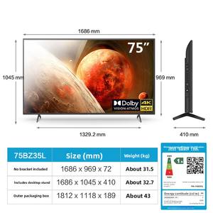 TV LCD inteligente Android de <span class=keywords><strong>75</strong></span> <span class=keywords><strong>pulgadas</strong></span> 4K UHD HDR | Pantalla grande para conferencias de negocios, publicidad, exposiciones, - Product Image 6