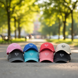 Gorra de Béisbol Angelina con Bordado de Corazón, de Algodón Lavado, Ajustable de 58-60cm, Unisex, Casual, de 6 Paneles - Product Image 2