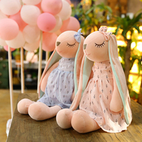 Dropshipping – Nouveau jouet en peluche lapin animal de 35 cm, doux, pour enfant, avec longues oreilles, poupée lapin en peluche pour le sommeil