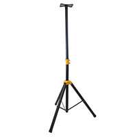 Support de sol pour enceinte en métal noir réglable en hauteur de 90 cm à 180 cm avec plateau