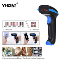 Lecteur de codes-barres 2D filaire USB YHDAA avec support réglable pour les points de vente, les supermarchés, les entrepôts, en stock, garantie de 2 ans