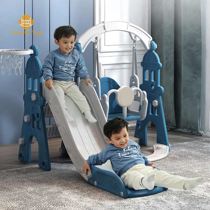 2023 nuevo diseño bebé chico tobogán y columpio interior niños plástico al aire libre Tobogan para ninos