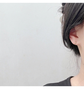 FY-EK511 High-End Mini Ear Bone <strong>Stud</strong> Pure Silver <strong>Fine</strong> <strong>Stud</strong> <strong>Earrings</strong> with Exquisite Small Ear Buckles No Need to Remove for Sleep - Product Image 2