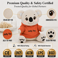 Peluche Koala Personnalisée avec T-shirt, Jouet Doux en Coton PP, Mascotte Unisexe pour Cadeau de Fête
