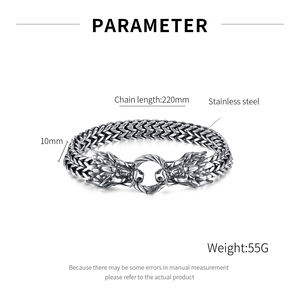 Bracciale Vintage <span class=keywords><strong>mitologia</strong></span> norrena Odin'S Wolf da uomo Nordic Freya bracciale da polso a catena in acciaio antico da uomo - Product Image 6