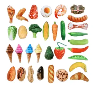 Hot selling vivid 3D cat toys dog toys plush pet vegetable fruit corn chicken Sausage Fried egg Bone crab pet toys