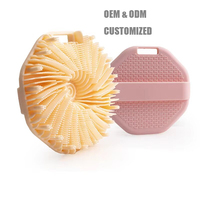 Brosse de bain en silicone réutilisable personnalisable avec logo, outil portable pour la douche et le bain, pour le nettoyage