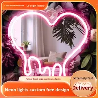 Hall de rêve en forme de coeur transfrontalier IP65 Paysage Plastique Alimentation Miroir LED Néon USB Personnalisable Lettres Lumineuses
