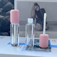 Échantillon personnalisé rond en plastique transparent 3,5 ml, finition miroir mat, matériaux d'emballage cosmétique pour gloss à lèvres