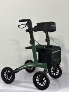 รถช่วยเดินแบบพับได้ น้ำหนักเบา ทำจากอลูมิเนียม ล้อสำหรับทางวิบาก ที่นั่งปรับได้ มีที่วางแขน สำหรับผู้สูงอายุและผู้พิการ - Product Image 4