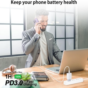 Cargador de Laptop 2026, Adaptador USB de 20W, USB-C para iPhone 17 <span class=keywords><strong>Pro</strong></span> <span class=keywords><strong>Max</strong></span>/16/15/<span class=keywords><strong>14</strong></span>/13/12/11, para <span class=keywords><strong>iPad</strong></span> <span class=keywords><strong>Pro</strong></span>/Air, Carga Rápida, Enchufe Europeo - Product Image 4