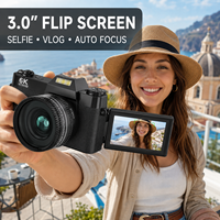 64MP 6K CMOS Sensörlü Dijital Kamera 3.0 inç Döner Ekran 16X Zoom WiFi AF Lityum Pil Selfie Vlog Kamerası Retro Tasarım Video TF Kart