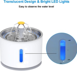 เครื่องให้น้ำแมวอัตโนมัติขนาด 2.4 ลิตร ทำจากสแตนเลส พร้อมไฟ LED - Product Image 5