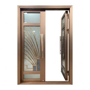 Puerta de Villa de gran tamaño de buena calidad, diseño de bisagra resistente de aleación de aluminio, puertas modernas de acero inoxidable para residencia - Product Image 3