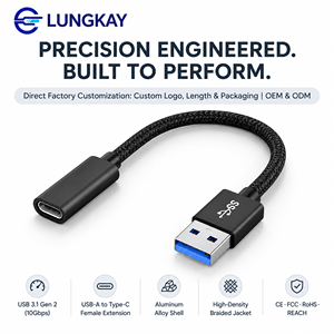 Câble d'extension USB 3.1 Gen 2 10 Gbps USB-A vers USB-C 3A tressé pour ordinateur portable, fabrication LUNG KAY, OEM/ODM sur mesure en usine - Product Image 1