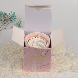 แก้วเซรามิคลายหินอ่อนสไตล์นอร์ดิกสุดหรู พร้อมเทียนหอมจากถั่วเหลืองธรรมชาติ ของขวัญสุดเก๋สำหรับสาวๆ ตกแต่งบ้านอย่างมีสไตล์ - Product Image 1