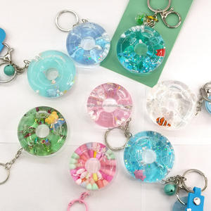 Usine OEM ODM, vente en gros, personnalité créative, mini bouée de sauvetage, porte-clés, <span class=keywords><strong>paillettes</strong></span>, séquin, aqua quicksand, flotteur, souvenir, cadeau, jouet - Product Image 1