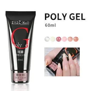 2022 meilleure qualité poligel en tube 6 couleurs ensemble avec lampe acrylique poly gel uv vernis à ongles professionnel extension gels acryliques