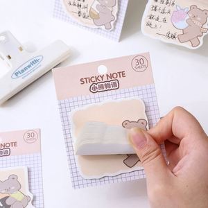 Wholesale <b>Cute</b> <b>Bear</b> Sticky Note Kawaii School Supplies Creative Memo Pad Self-adhesive Special Shape - Product Image 6