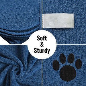 Serviettes pour chiens en gros pour sécher les animaux de compagnie, 4 couleurs, absorbantes, 100 % coton, 2 tailles, kit de bain pour chiens, personnalisable - Product Image 2