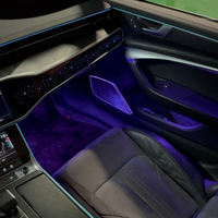 Kit d'éclairage ambiant LED bleu pour voiture, bande lumineuse décorative intérieure pour Audi A6 A7 C8 2019-2023, mise à niveau retrofit